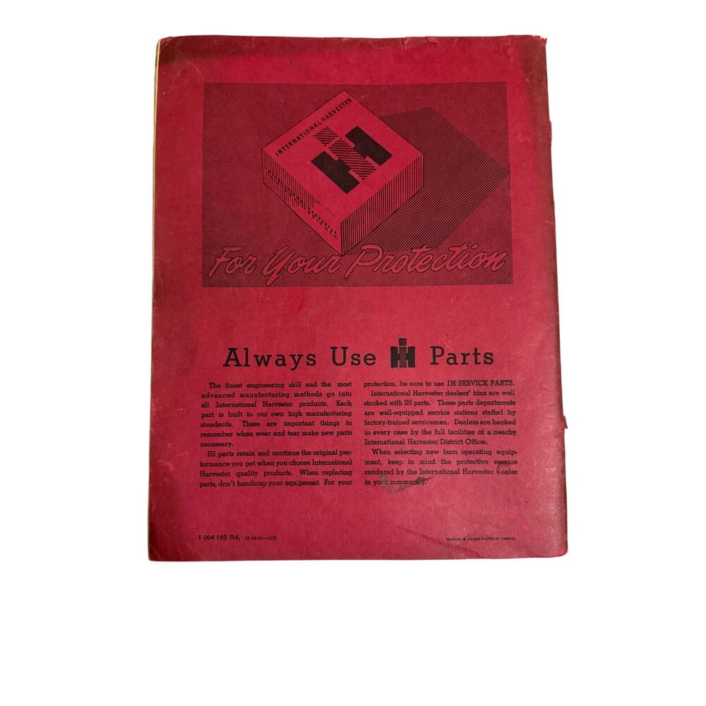 VTG International Farmall McCormick Super M-MV Tractors Owners Manuel